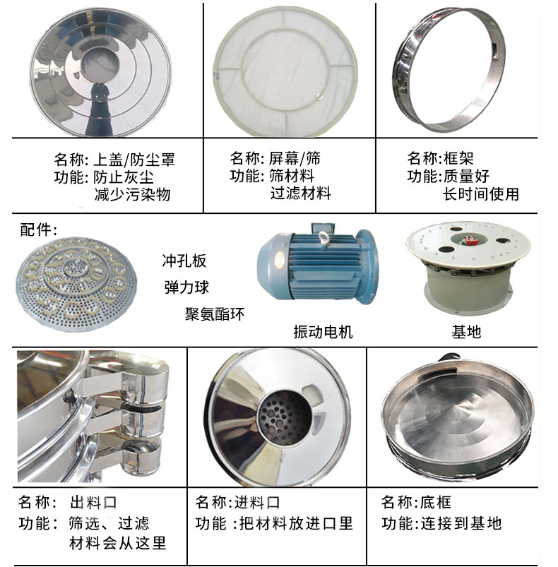 旋振筛各个部件及功能详情介绍